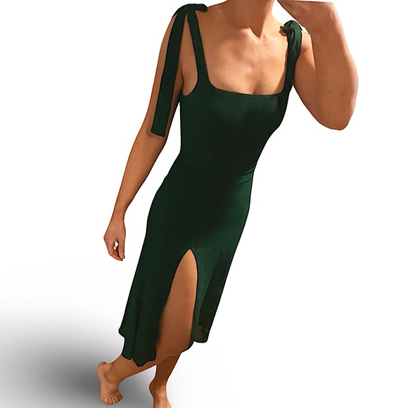 Reformation Twilight Midi Dress | Emerald | Size 2 - Picture 7 of 14